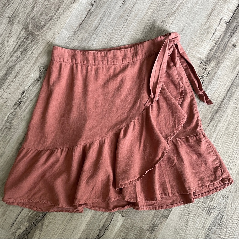 Free People Mini Wrap Skirt in Terracotta